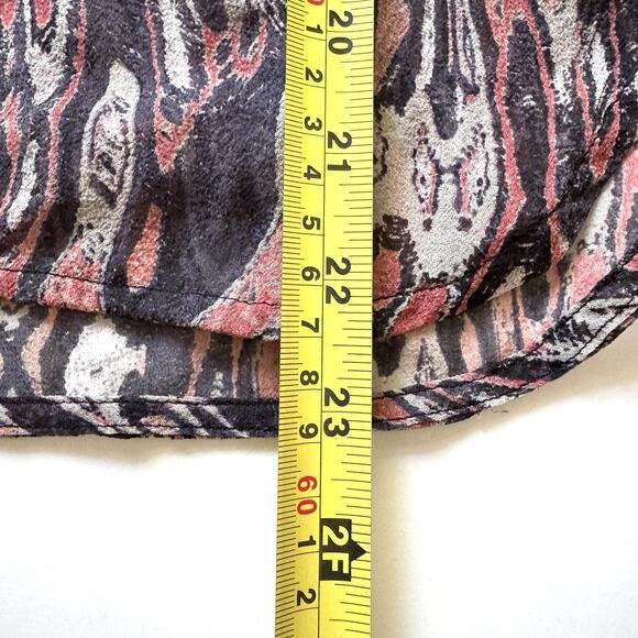 IRO Jeisa 100% Silk Rusty Abstract Print Button Front Blouse Top - Picture 6 of 12
